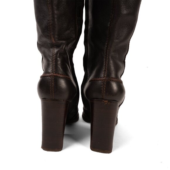 Veronique Branquinho Tall Leather Boots - Brown size 37 - Picture 8 of 12